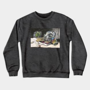 Still Life With Skull And Prismacolor Crewneck Sweatshirt